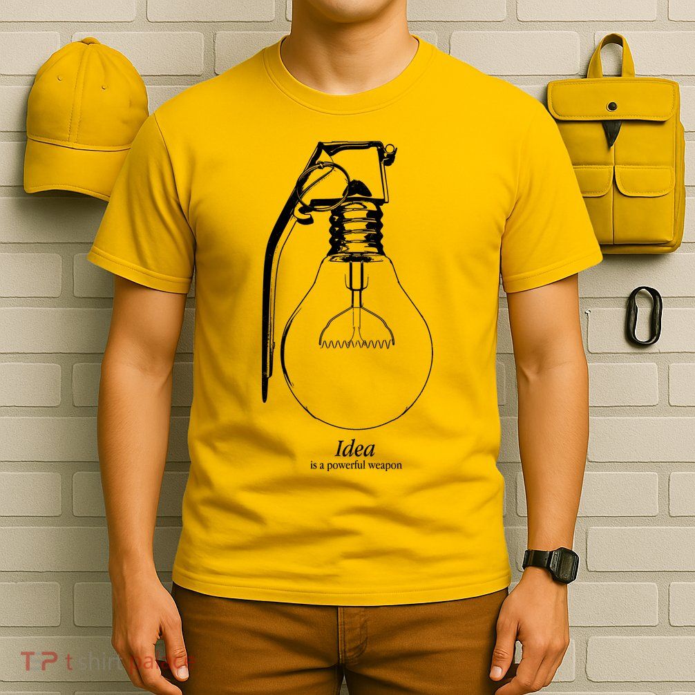 Idea Is A Powerful Weapon Light bulb Grenade T-Shirt