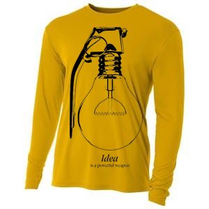 Idea Is A Powerful Weapon Light bulb Grenade Cooling Performance Long Sleeve Crew