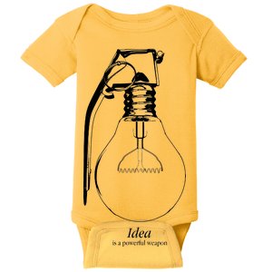 Idea Is A Powerful Weapon Light bulb Grenade Baby Bodysuit