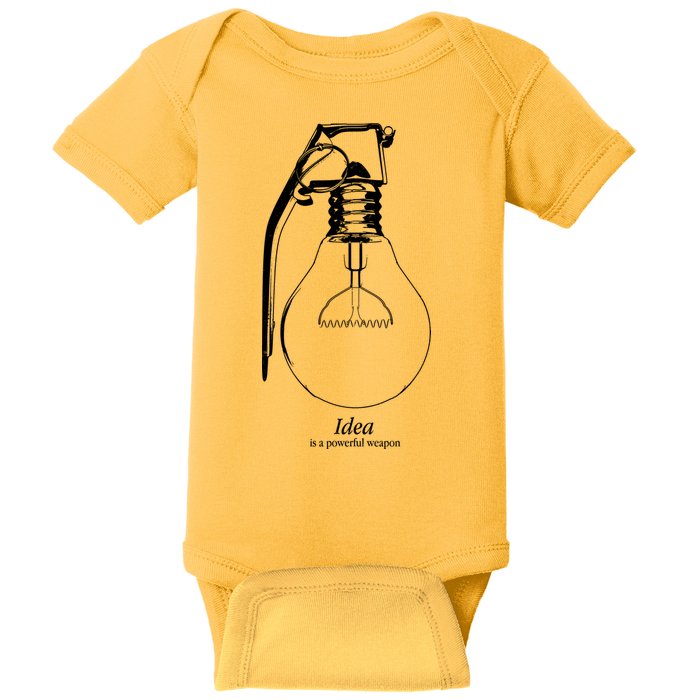 Idea Is A Powerful Weapon Light bulb Grenade Baby Bodysuit
