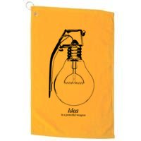 Idea Is A Powerful Weapon Light bulb Grenade Golf Towel