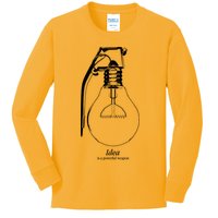Idea Is A Powerful Weapon Light bulb Grenade Kids Long Sleeve Shirt