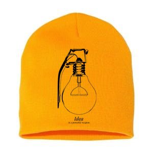 Idea Is A Powerful Weapon Light bulb Grenade Short Acrylic Beanie