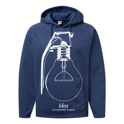 Idea Is A Powerful Weapon Light bulb Grenade Performance Fleece Hoodie