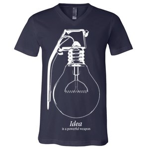 Idea Is A Powerful Weapon Light bulb Grenade V-Neck T-Shirt