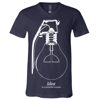 Idea Is A Powerful Weapon Light bulb Grenade V-Neck T-Shirt