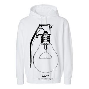 Idea Is A Powerful Weapon Light bulb Grenade Garment-Dyed Fleece Hoodie