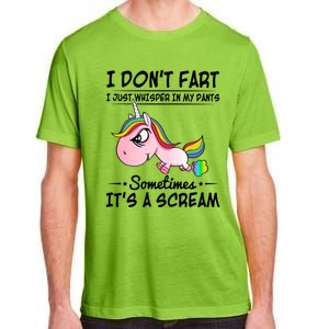 I Don't Fart I Just Whisper Unicorn Funny Gift Adult ChromaSoft Performance T-Shirt