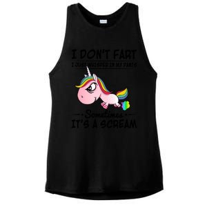 I Don't Fart I Just Whisper Unicorn Funny Gift Ladies PosiCharge Tri-Blend Wicking Tank