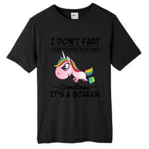 I Don't Fart I Just Whisper Unicorn Funny Gift Tall Fusion ChromaSoft Performance T-Shirt