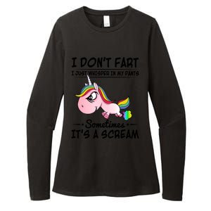 I Don't Fart I Just Whisper Unicorn Funny Gift Womens CVC Long Sleeve Shirt