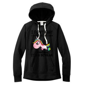 I Don't Fart I Just Whisper Unicorn Funny Gift Women's Fleece Hoodie