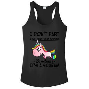 I Don't Fart I Just Whisper Unicorn Funny Gift Ladies PosiCharge Competitor Racerback Tank