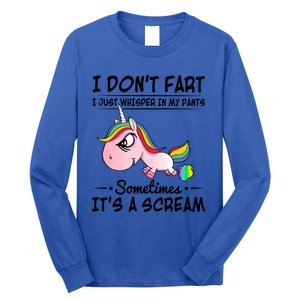 I Don't Fart I Just Whisper Unicorn Funny Gift Long Sleeve Shirt