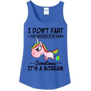 I Don't Fart I Just Whisper Unicorn Funny Gift Ladies Essential Tank