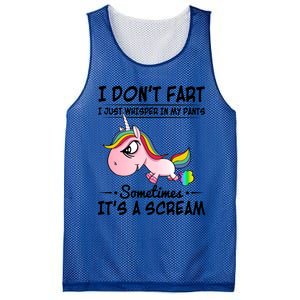 I Don't Fart I Just Whisper Unicorn Funny Gift Mesh Reversible Basketball Jersey Tank