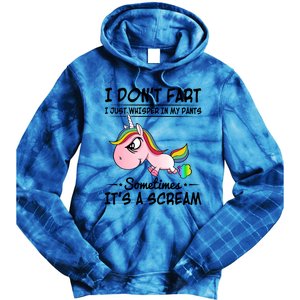 I Don't Fart I Just Whisper Unicorn Funny Gift Tie Dye Hoodie