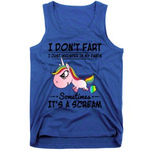 I Don't Fart I Just Whisper Unicorn Funny Gift Tank Top