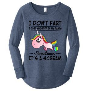 I Don't Fart I Just Whisper Unicorn Funny Gift Women's Perfect Tri Tunic Long Sleeve Shirt