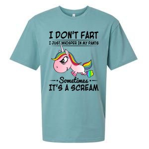 I Don't Fart I Just Whisper Unicorn Funny Gift Sueded Cloud Jersey T-Shirt