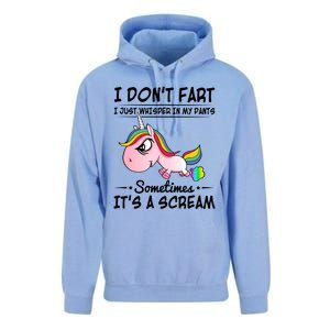 I Don't Fart I Just Whisper Unicorn Funny Gift Unisex Surf Hoodie