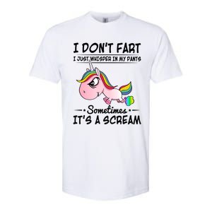 I Don't Fart I Just Whisper Unicorn Funny Gift Softstyle CVC T-Shirt