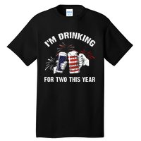 I'm Drinking For 2 This Year Pregnancy 4th Of July Tall T-Shirt