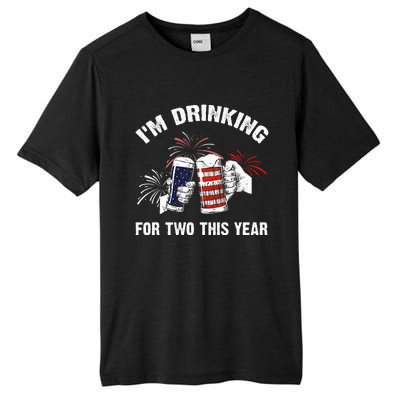 I'm Drinking For 2 This Year Pregnancy 4th Of July Tall Fusion ChromaSoft Performance T-Shirt