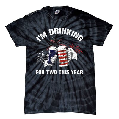 I'm Drinking For 2 This Year Pregnancy 4th Of July Tie-Dye T-Shirt