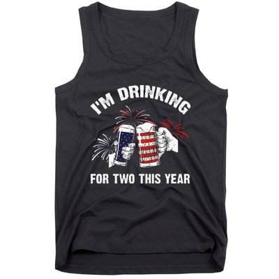 I'm Drinking For 2 This Year Pregnancy 4th Of July Tank Top