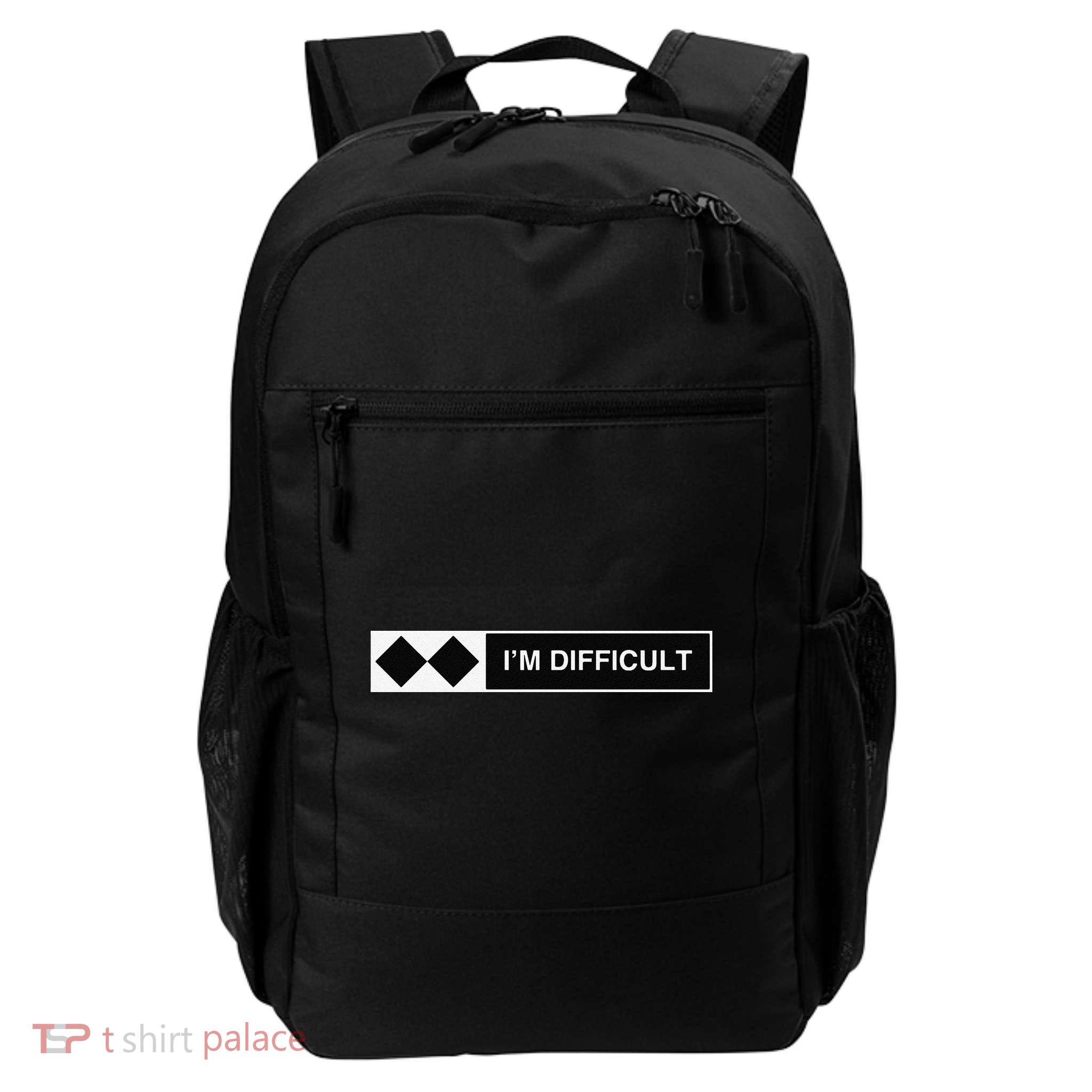 I'm Difficult Funny Double Black Diamonds Ski Snowboard Daily Commute Backpack