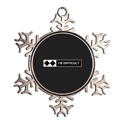 I'm Difficult Funny Double Black Diamonds Ski Snowboard Metallic Star Ornament