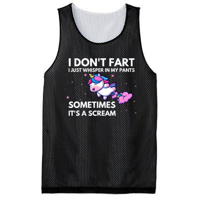 I DonT Fart I Just Whisper In My Pants Funny Unicorn Mesh Reversible Basketball Jersey Tank