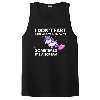 I DonT Fart I Just Whisper In My Pants Funny Unicorn PosiCharge Competitor Tank