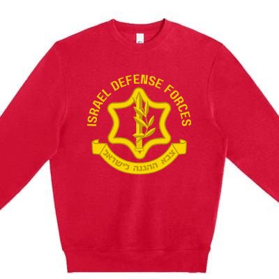 Israel Defense Forces Idf Israeli Military Army Force Zahal Premium Crewneck Sweatshirt