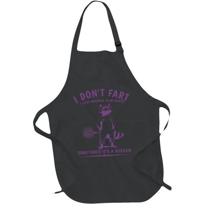 I DonT Fart I Just Whisper In My Pants Funny Meme Racoon Full-Length Apron With Pockets