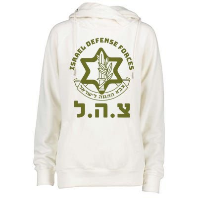 Israel Defense Forces Idf Hebrew Symbol Womens Funnel Neck Pullover Hood