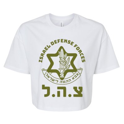 Israel Defense Forces Idf Hebrew Symbol Bella+Canvas Jersey Crop Tee