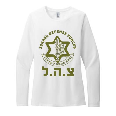 Israel Defense Forces Idf Hebrew Symbol Womens CVC Long Sleeve Shirt