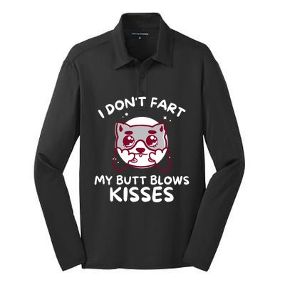 I Don't Fart My Butt Blows Gift Silk Touch Performance Long Sleeve Polo