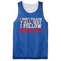 I DonT Follow YAll Way I Follow Yahweh Christian Believer Great Gift Mesh Reversible Basketball Jersey Tank