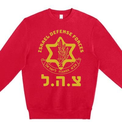 Israel Defense Forces Idf Israeli Military Army Tzahal Premium Crewneck Sweatshirt