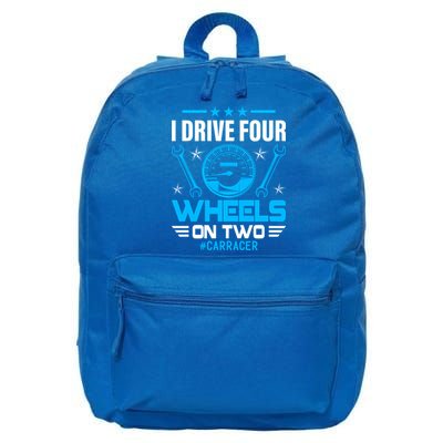 I Drive Four Wheels On Two Race Car Cute Gift 16 in Basic Backpack