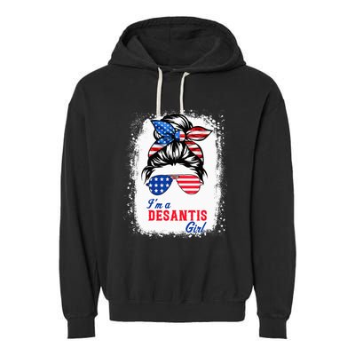 I'm Desantis Florida Governor 2024 US American Flag Garment-Dyed Fleece Hoodie