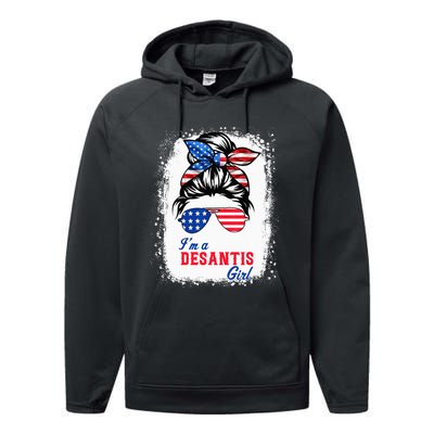 I'm Desantis Florida Governor 2024 US American Flag Performance Fleece Hoodie