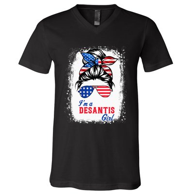 I'm Desantis Florida Governor 2024 US American Flag V-Neck T-Shirt