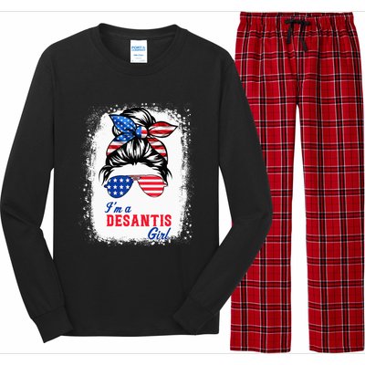 I'm Desantis Florida Governor 2024 US American Flag Long Sleeve Pajama Set