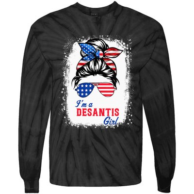 I'm Desantis Florida Governor 2024 US American Flag Tie-Dye Long Sleeve Shirt