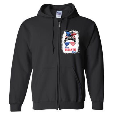 I'm Desantis Florida Governor 2024 US American Flag Full Zip Hoodie