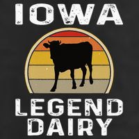 Iowa Dairy Farmer Legend Dairy Cow Cattle Funny Retro Sunset 7 Panel Mesh Trucker Snapback Hat